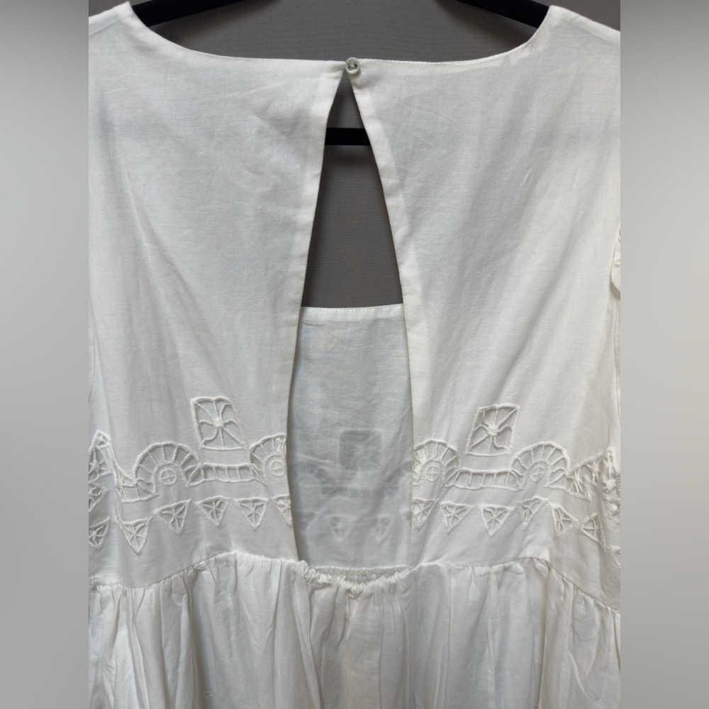 NWT Anthropologie Plus Size Cotton Dress 1X, White, Boho, Flowy, Lightweight - Picture 9 of 16